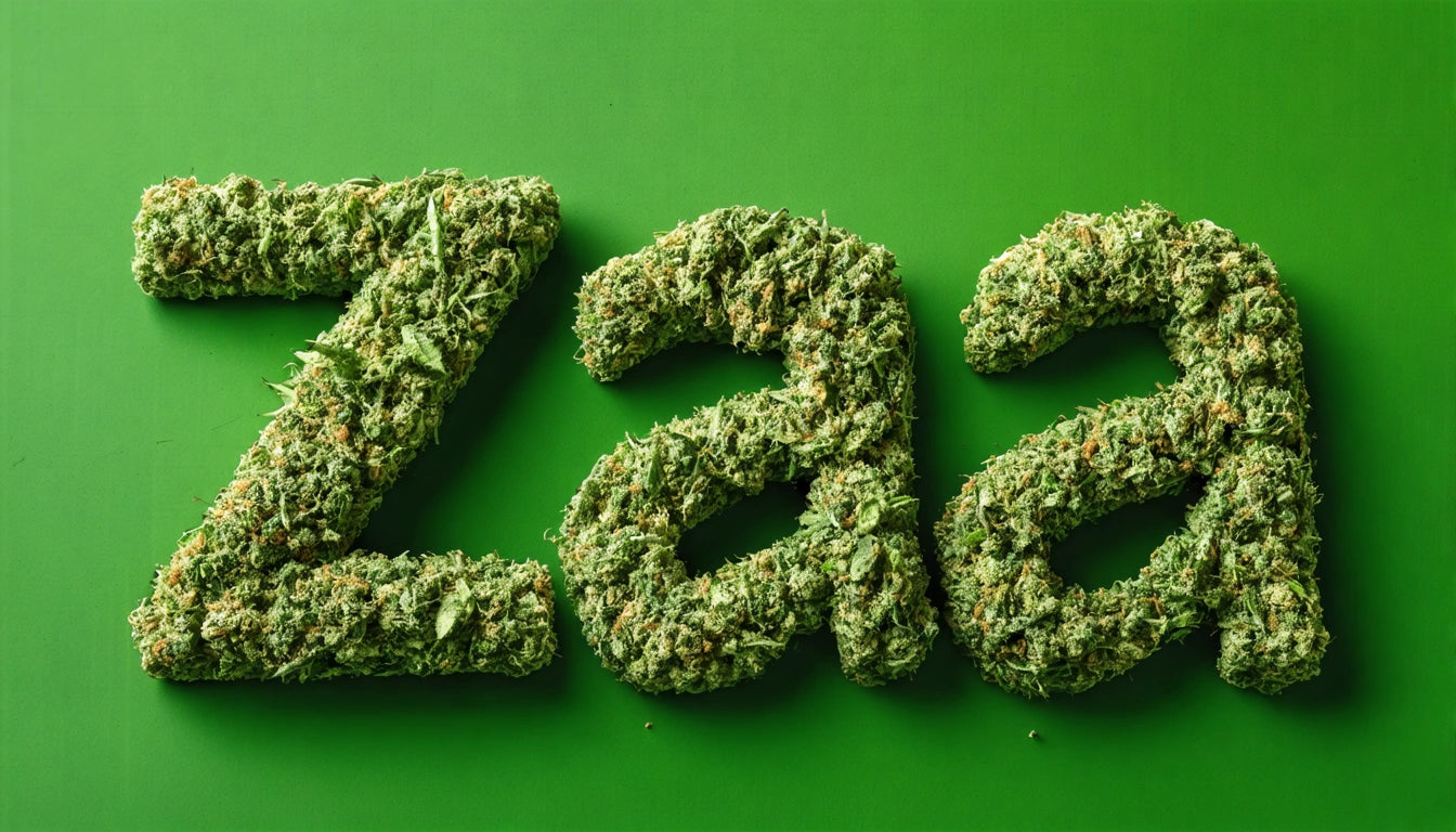 Green textured letters spelling "Zaa" on a solid green background