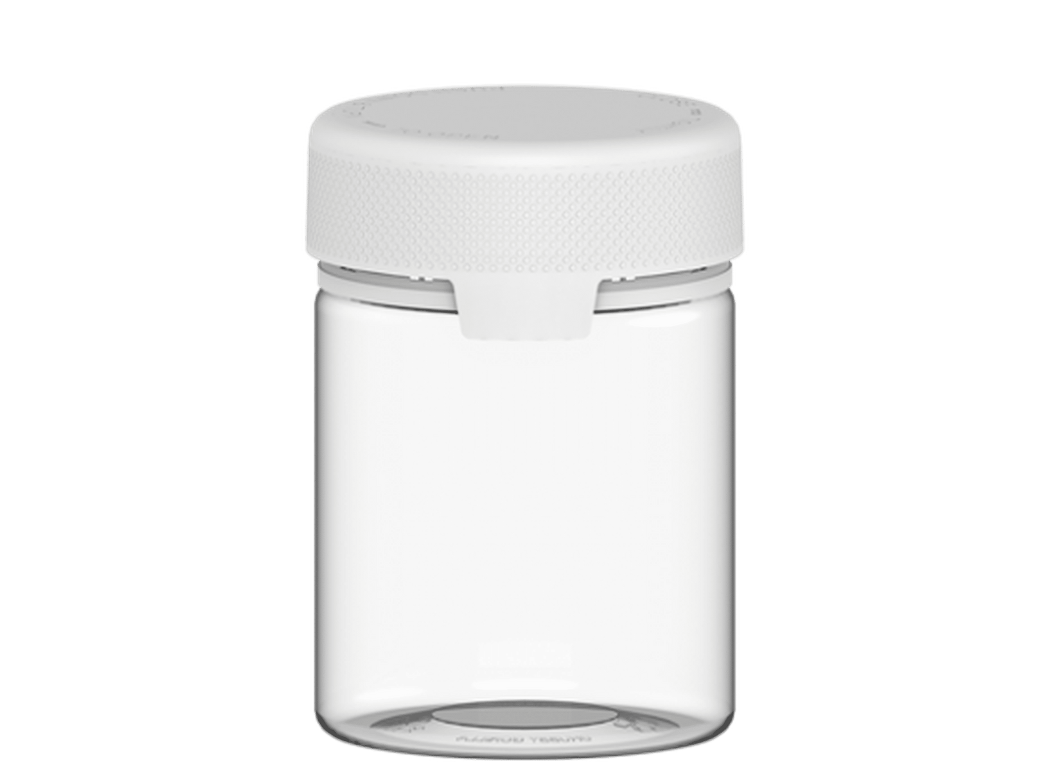 Gorilla wearing glasses, resting chin on hand, next to a jar filled with green buds on a wooden surface