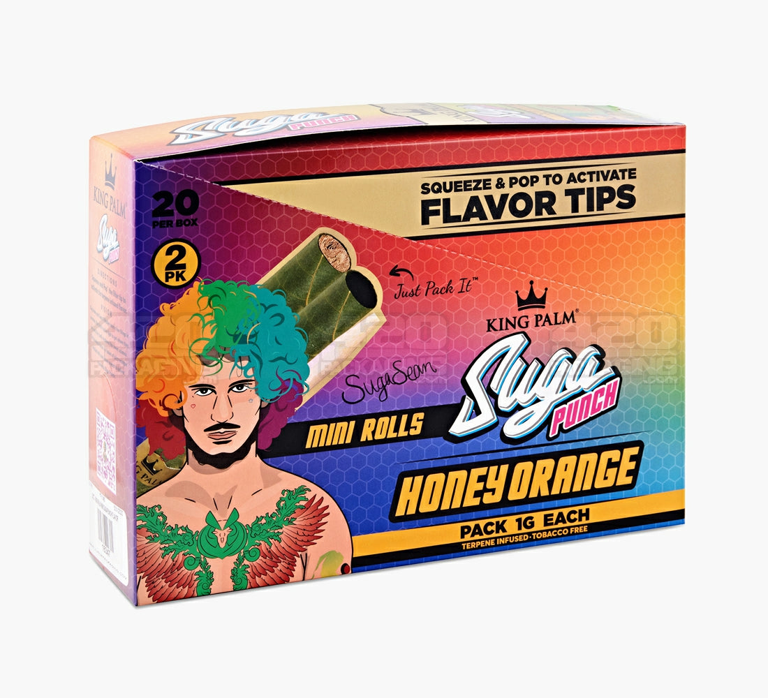 KING PALM | 'Retail Display' Mini Green Natural Leaf Blunt Wraps | 84mm - Suga Punch - 20 Count