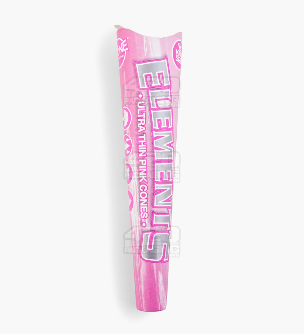 ELEMENTS | 'Retail Display' King Size Ultra Thin Pre-Rolled Cones | 109mm - Pink Rice Paper - 32 Count