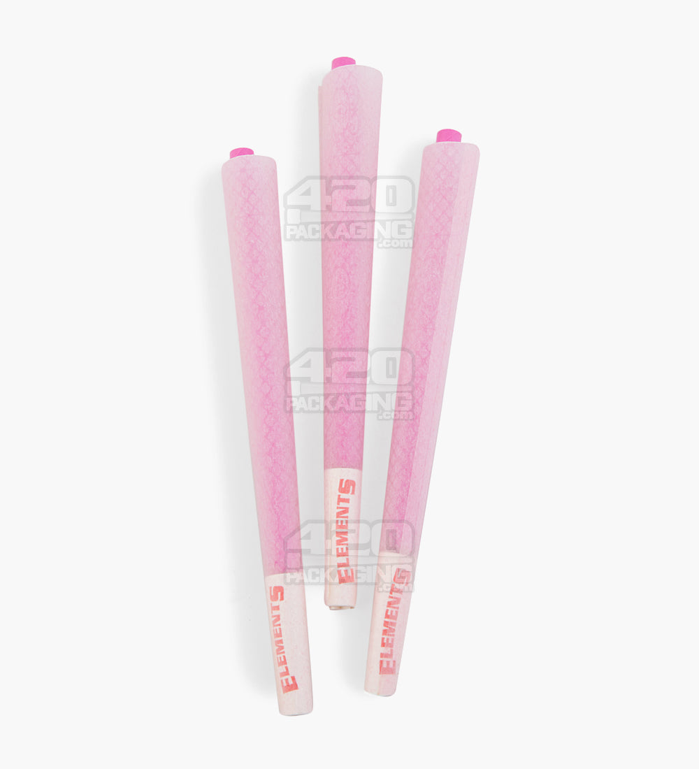 ELEMENTS | 'Retail Display' King Size Ultra Thin Pre-Rolled Cones | 109mm - Pink Rice Paper - 32 Count