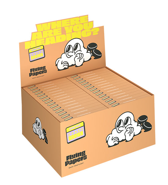 FLYING PAPERS | 'Retail Display' Pre-Rolled Cones | 109mm - Organic Brown Paper - 60 Count