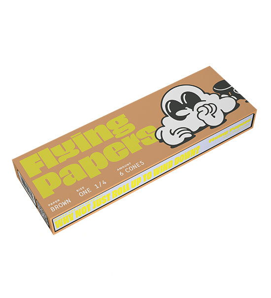 FLYING PAPERS | 'Retail Display' Pre-Rolled Cones | 84mm - Organic Brown Paper - 40 Count