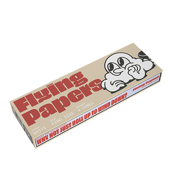 FLYING PAPERS | 'Retail Display' Pre-Rolled Cones | 109mm - Organic White Paper - 60 Count