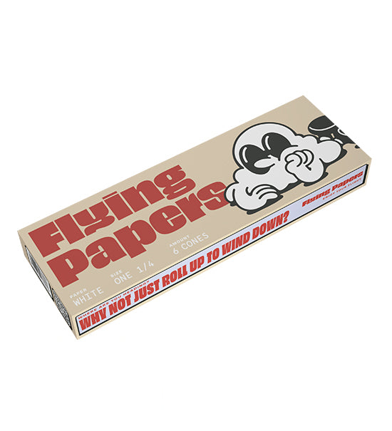 FLYING PAPERS | 'Retail Display' Pre-Rolled Cones | 84mm - Organic White Paper - 40 Count