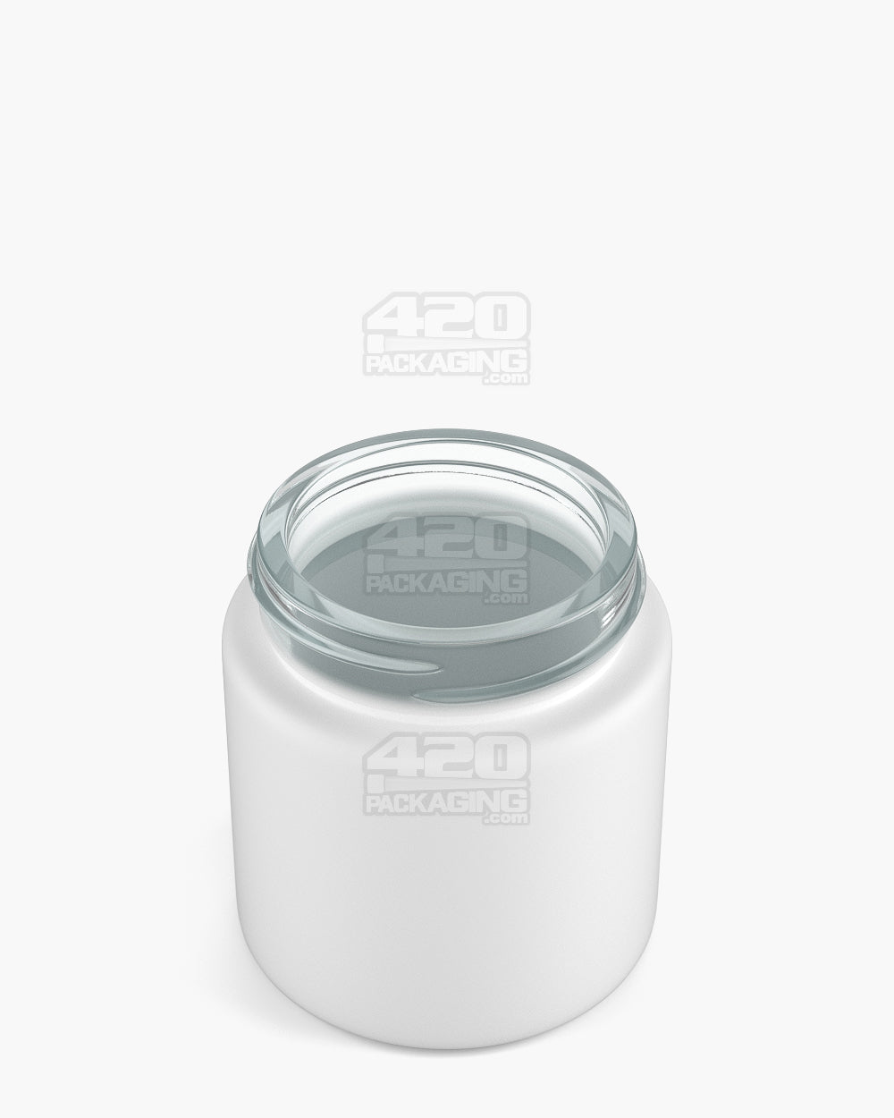 3oz Pollen Gear Flush V2 Rounded Base 48mm Matte White Glass Jars 120/Box