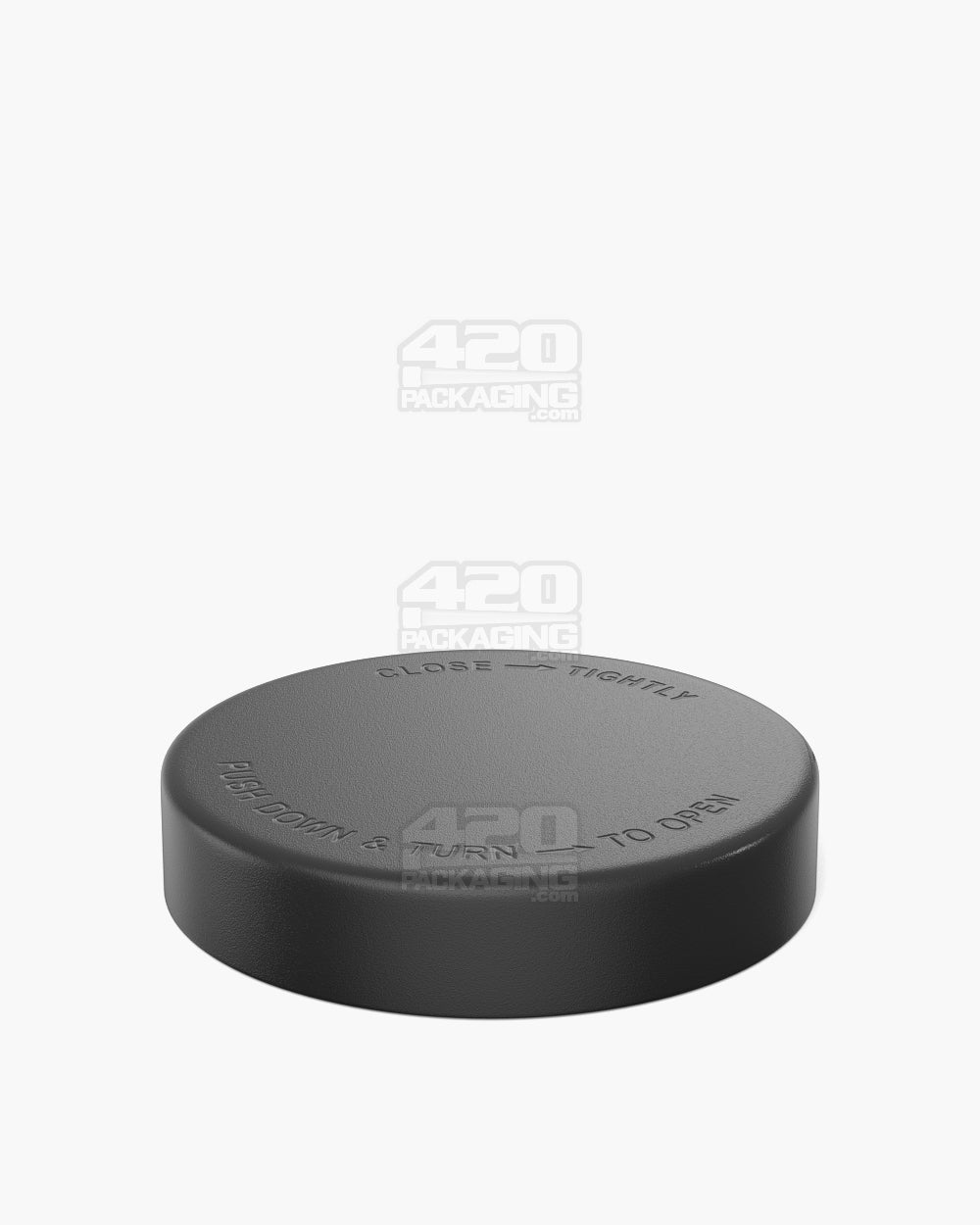 POLLEN GEAR | Flush V2 Child Resistant Smooth Push Down & Turn Plastic Universal Caps w/ PE Foam Liner | 48mm - Matte Black - 120 Count