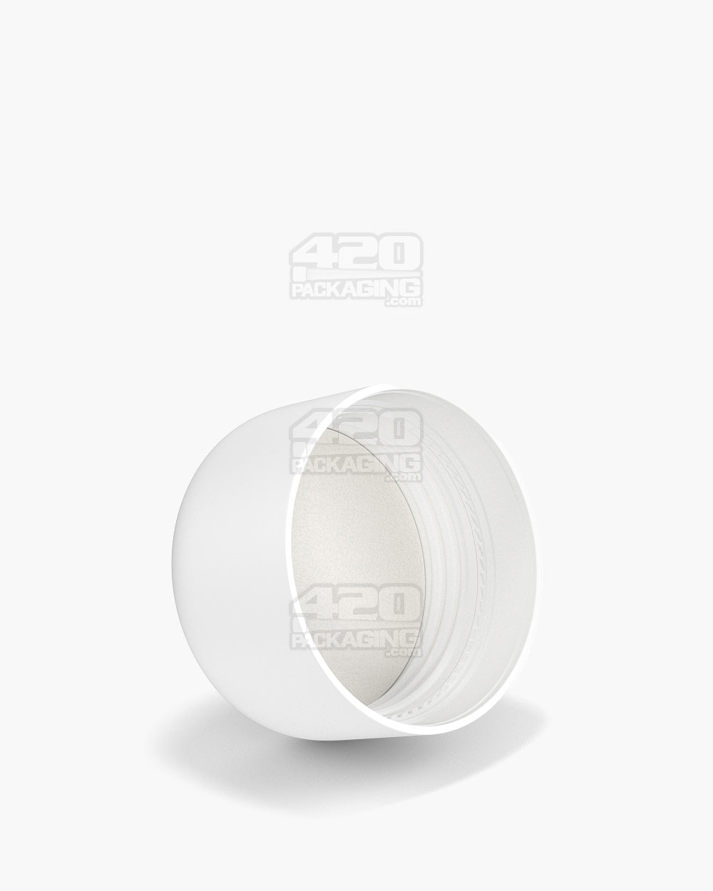 46mm Pollen Gear HiLine Smooth Push and Turn Child Resistant Plastic Dome Round Caps - Matte White - 72/Box - 2