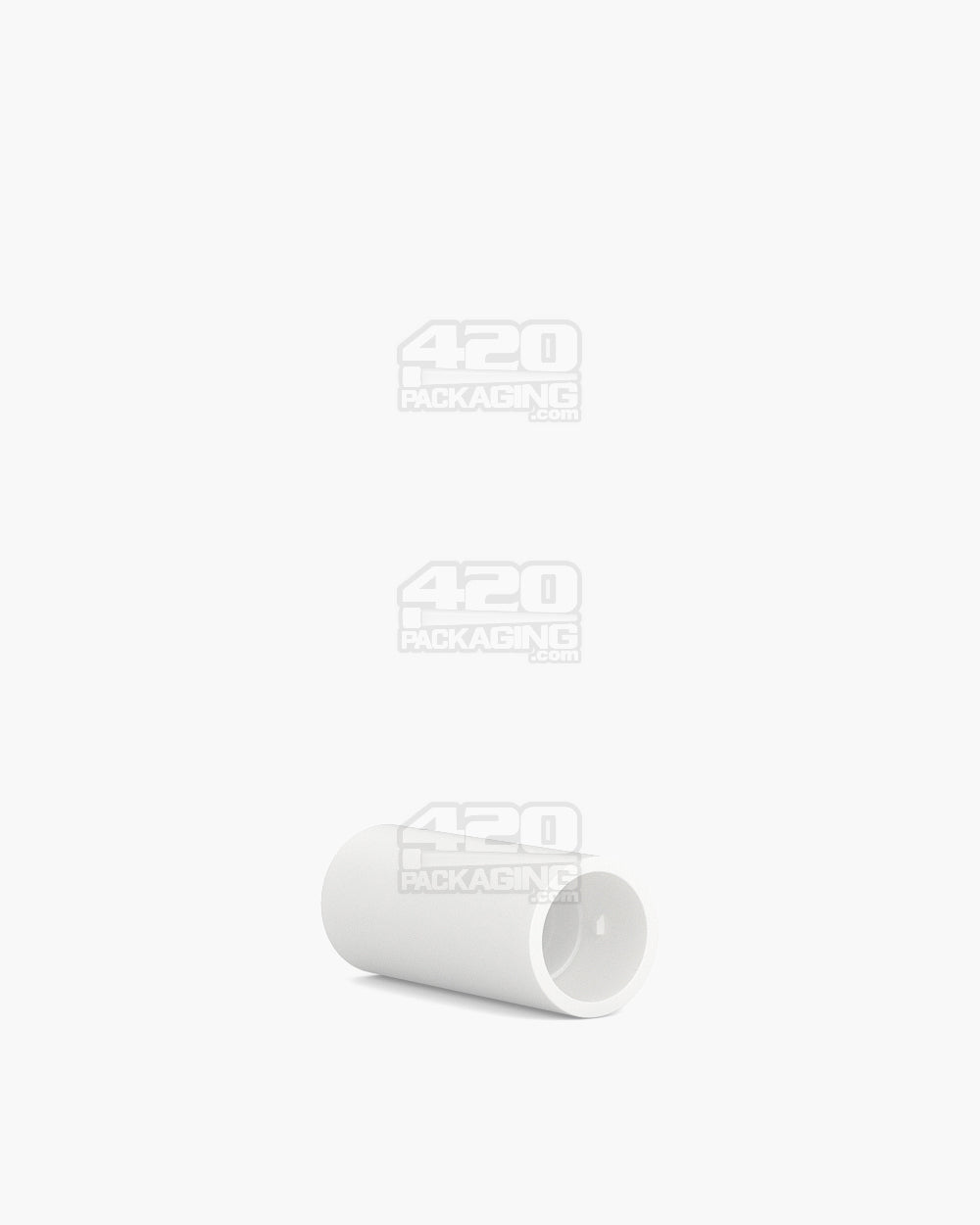 15mm Pollen Gear Slim Child Resistant Push Down & Turn Tall Flat Plastic Caps - Matte White - 500/Box - 3