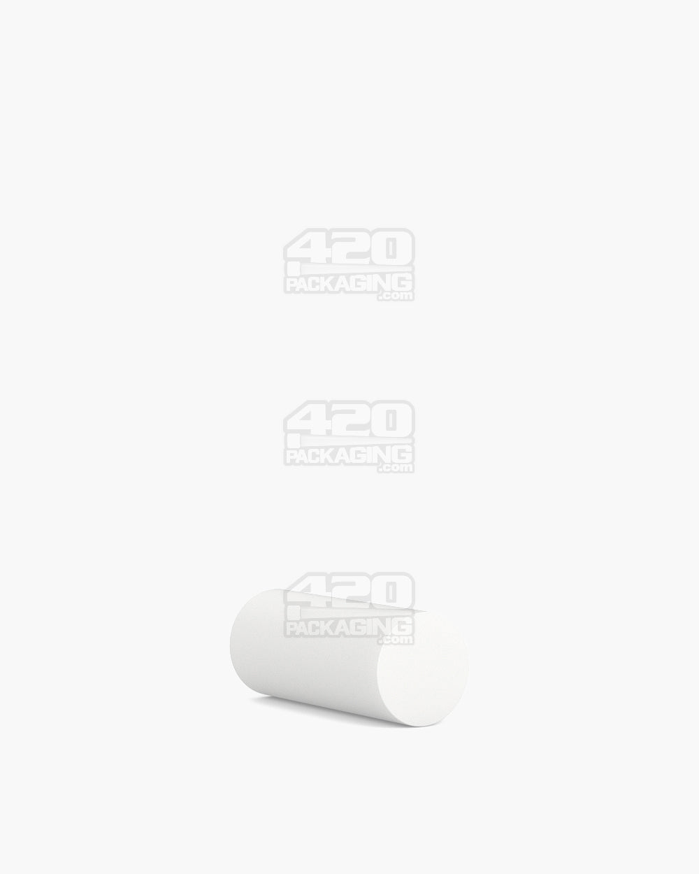15mm Pollen Gear Slim Child Resistant Push Down & Turn Tall Flat Plastic Caps - Matte White - 500/Box - 4