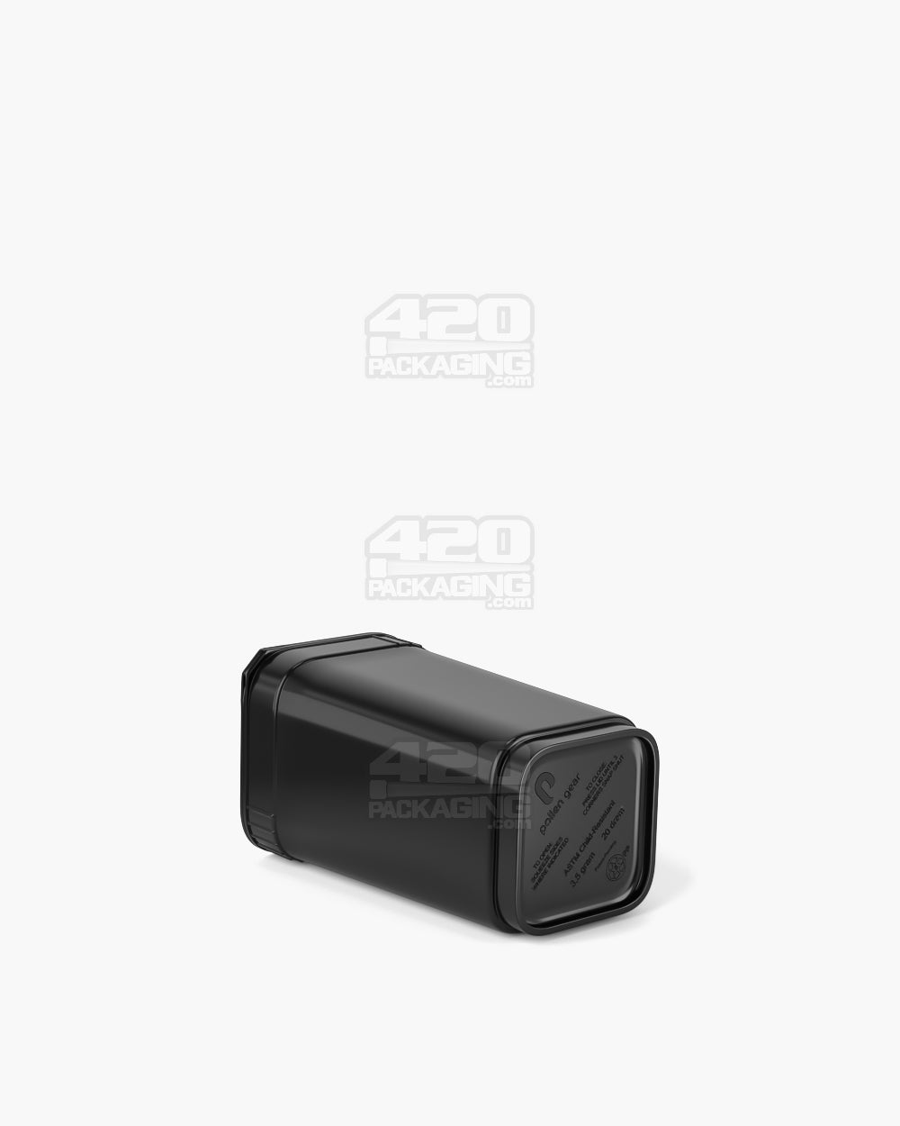 POLLEN GEAR | Child Resistant 100% Recyclable Opaque Black Pop Box Pop Top Bottles | 20dr - 3.5g - 590 Count