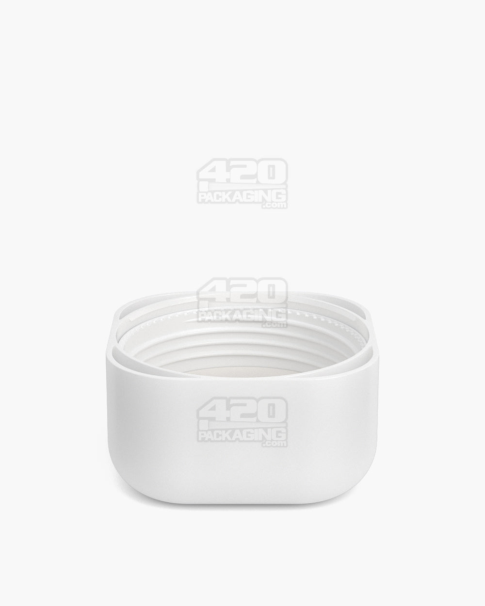 46mm Pollen Gear Rounded SoftSquare Smooth Push and Turn Child Resistant Plastic Caps - Matte White - 72/Box