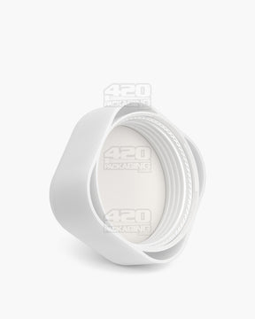 46mm Pollen Gear Rounded SoftSquare Smooth Push and Turn Child Resistant Plastic Caps - Matte White - 72/Box