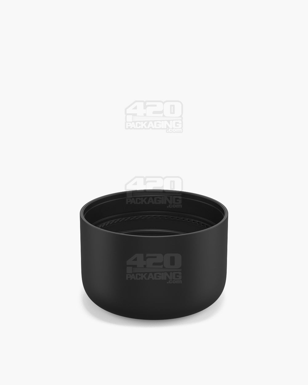 46mm Pollen Gear HiLine Smooth Push and Turn Child Resistant Plastic Round Caps - Matte Black - 72/Box - 4