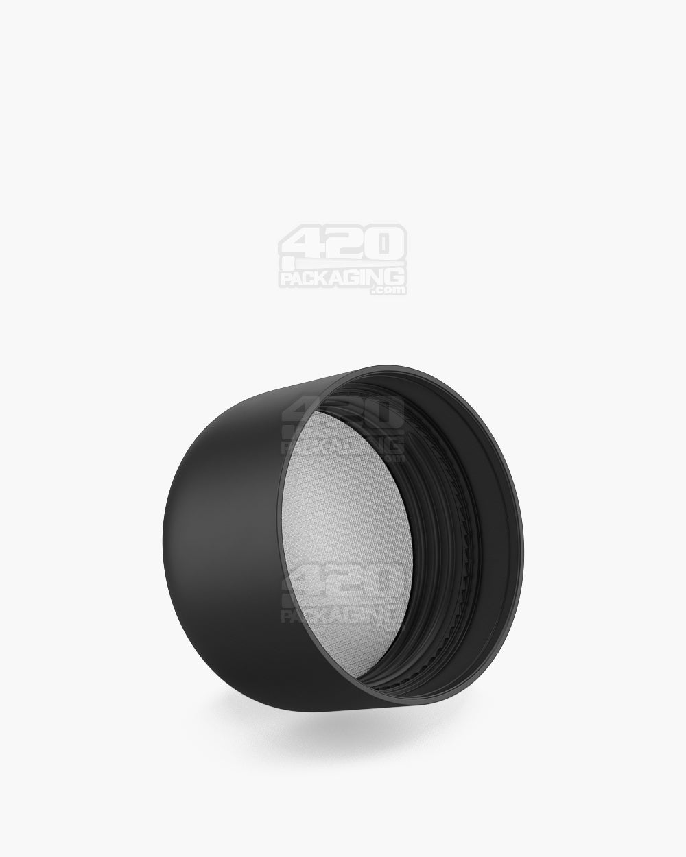 46mm Pollen Gear HiLine Smooth Push and Turn Child Resistant Plastic Round Caps - Matte Black - 72/Box - 2