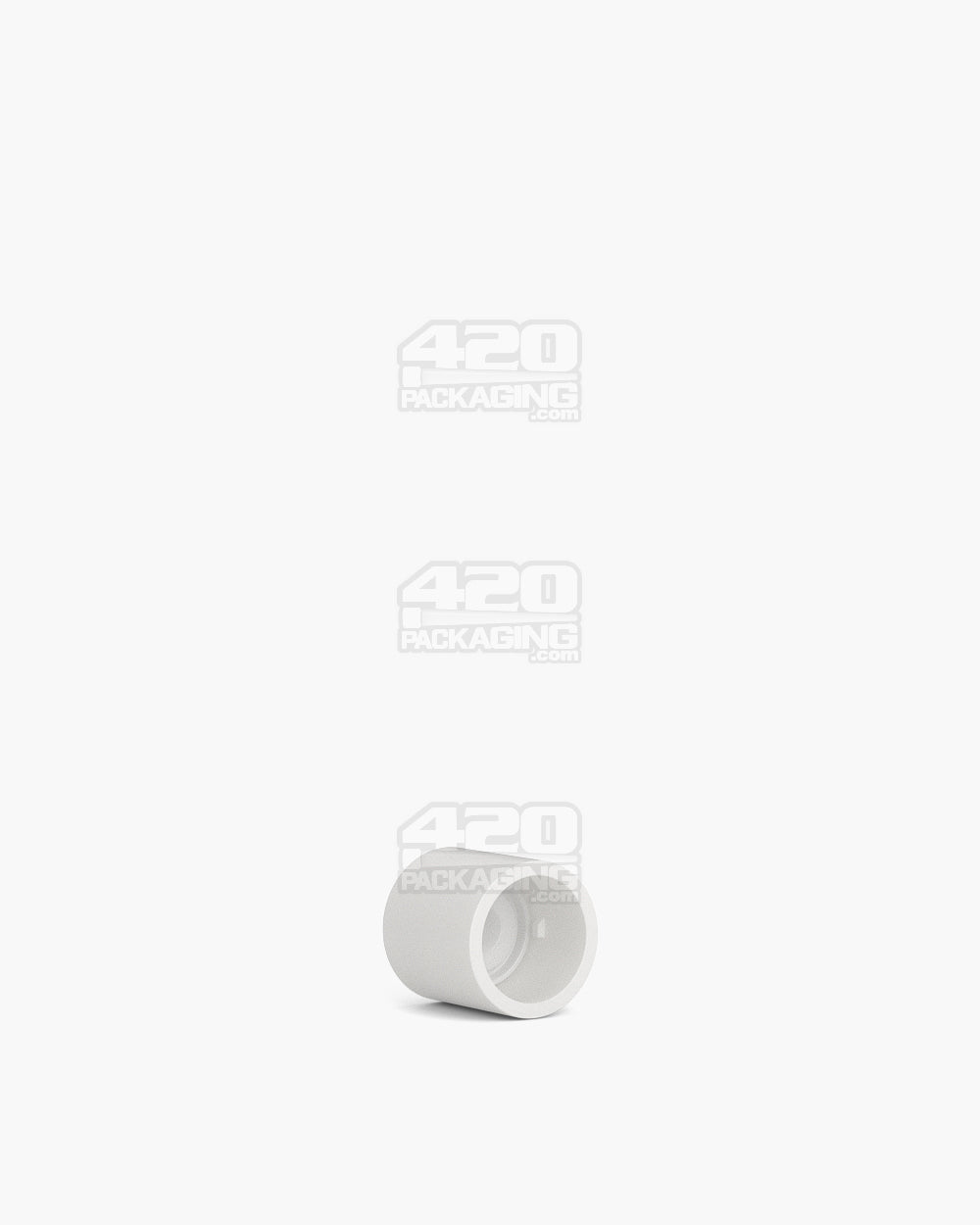 8mm Pollen Gear Slim Child Resistant Push Down & Turn Short Flat Plastic Caps - Matte White - 5000/Box - 3