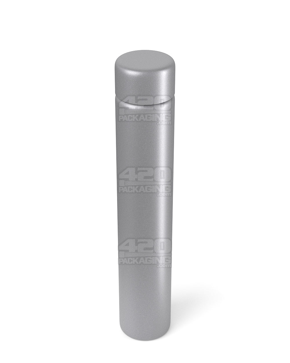 Child Resistant | King Size Push Down and Turn Screw On Opaque Metal Pre-Roll Tubes w/ Cap | 116mm - Silver - 100 Count