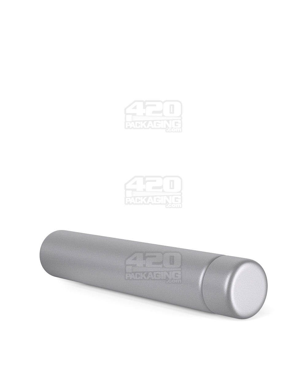 Child Resistant | King Size Push Down and Turn Screw On Opaque Metal Pre-Roll Tubes w/ Cap | 116mm - Silver - 100 Count