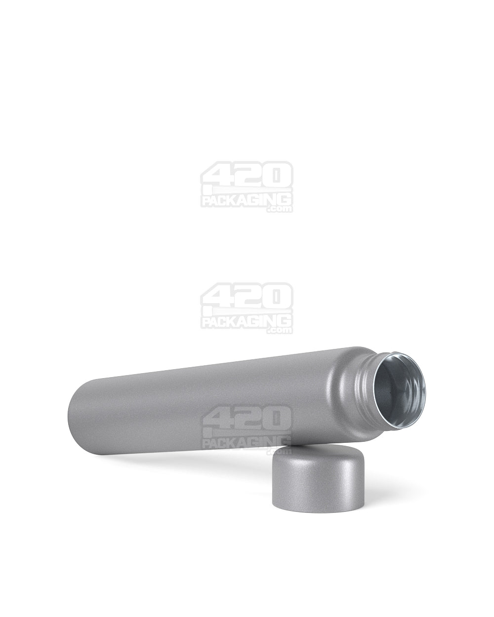 Child Resistant | King Size Push Down and Turn Screw On Opaque Metal Pre-Roll Tubes w/ Cap | 116mm - Silver - 100 Count