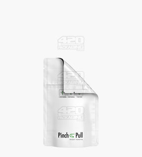 Matte-White 3.6" x 5.8" Mylar Pinch N Pull Child Resistant & Tamper Evident Bags (3.5 grams) 250/Box