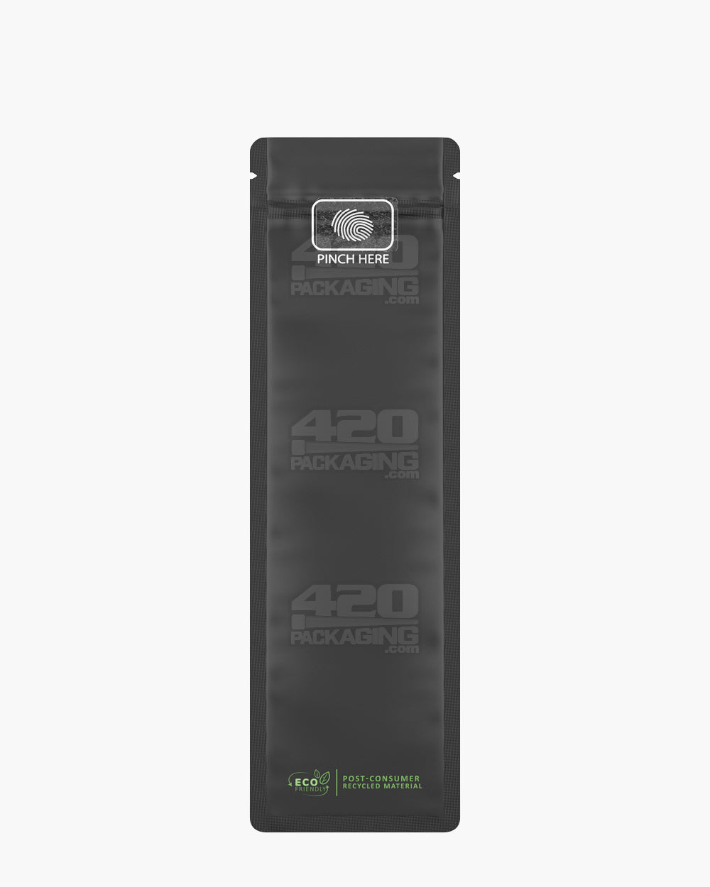 Child Resistant & Tamper Evident | Pinch N Slide 3.0 Matte Black PCR Mylar Bags | 2.4in x 7.8in - 2.5g - 250 Count