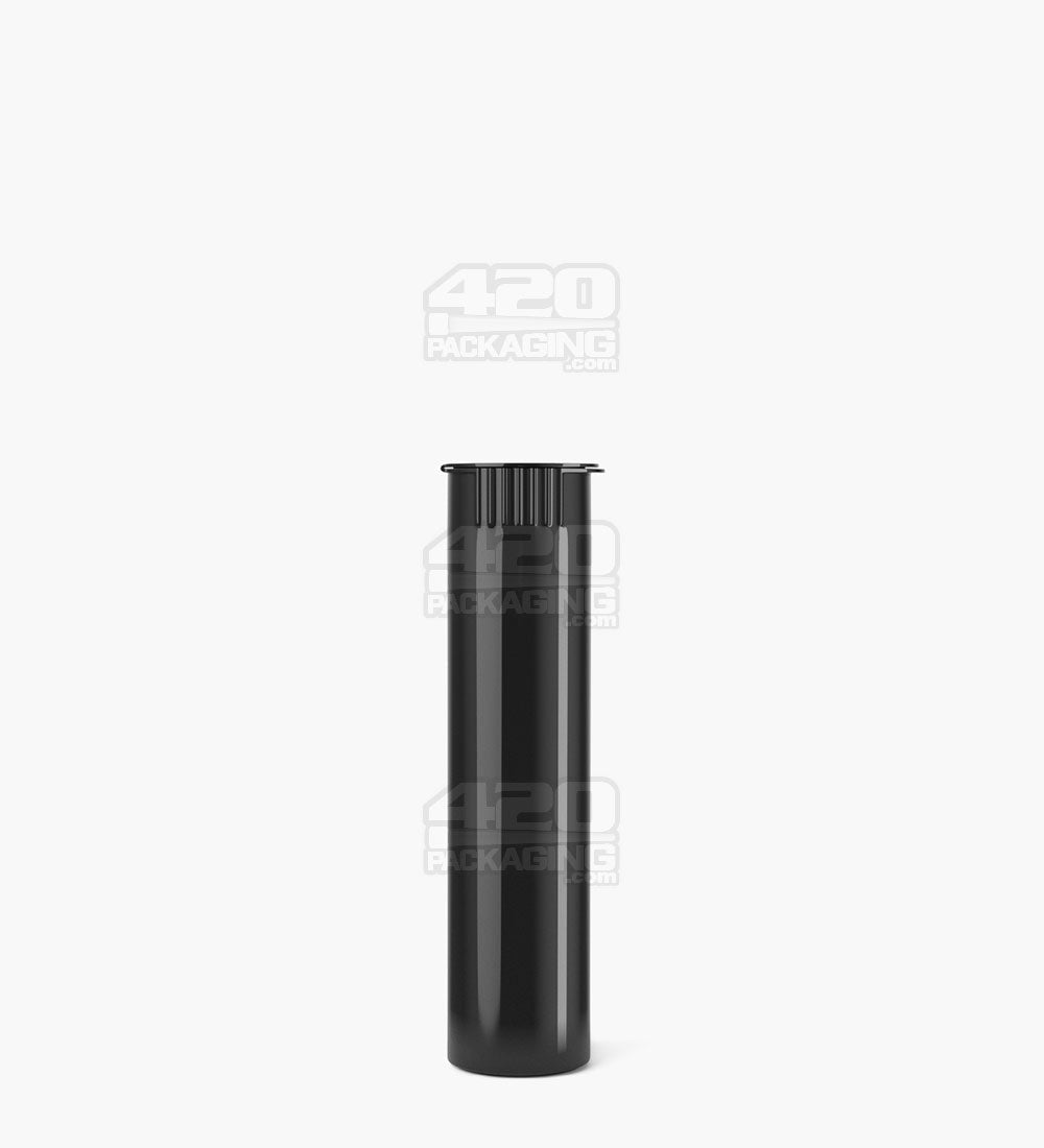 Child Resistant | Pop Top Opaque Plastic Pre-Roll Tubes (Open) | 78mm - Black - 1200 Count