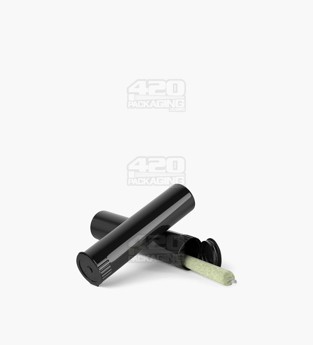 Child Resistant | Pop Top Opaque Plastic Pre-Roll Tubes (Open) | 78mm - Black - 1200 Count