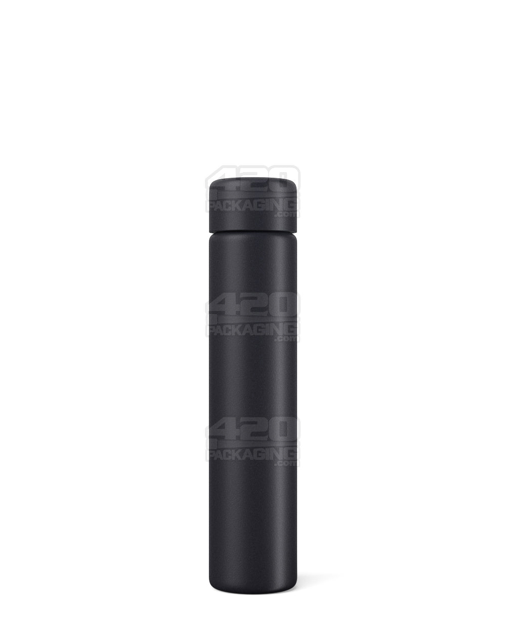 Child Resistant | Push Down and Turn Screw On Opaque Metal Pre-Roll Tubes w/ Cap | 95mm - Black - 100 Count