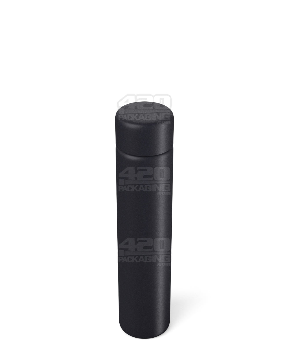 Child Resistant | Push Down and Turn Screw On Opaque Metal Pre-Roll Tubes w/ Cap | 95mm - Black - 100 Count