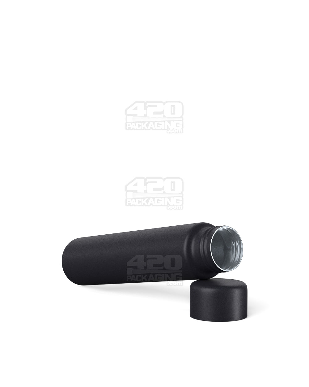 Child Resistant | Push Down and Turn Screw On Opaque Metal Pre-Roll Tubes w/ Cap | 95mm - Black - 100 Count
