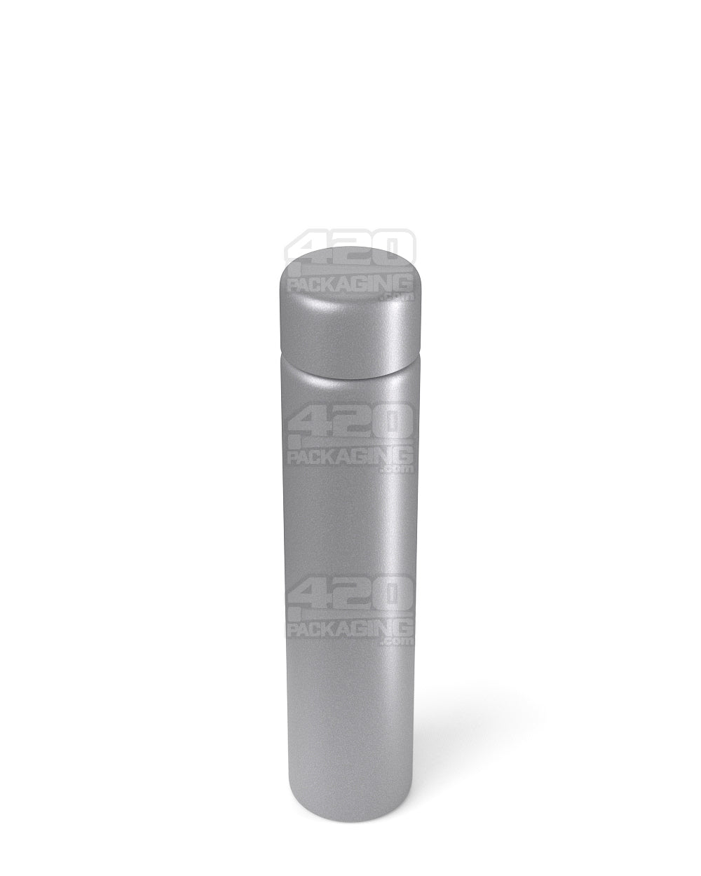Child Resistant | Push Down and Turn Screw On Opaque Metal Pre-Roll Tubes w/ Cap | 95mm - Silver - 100 Count