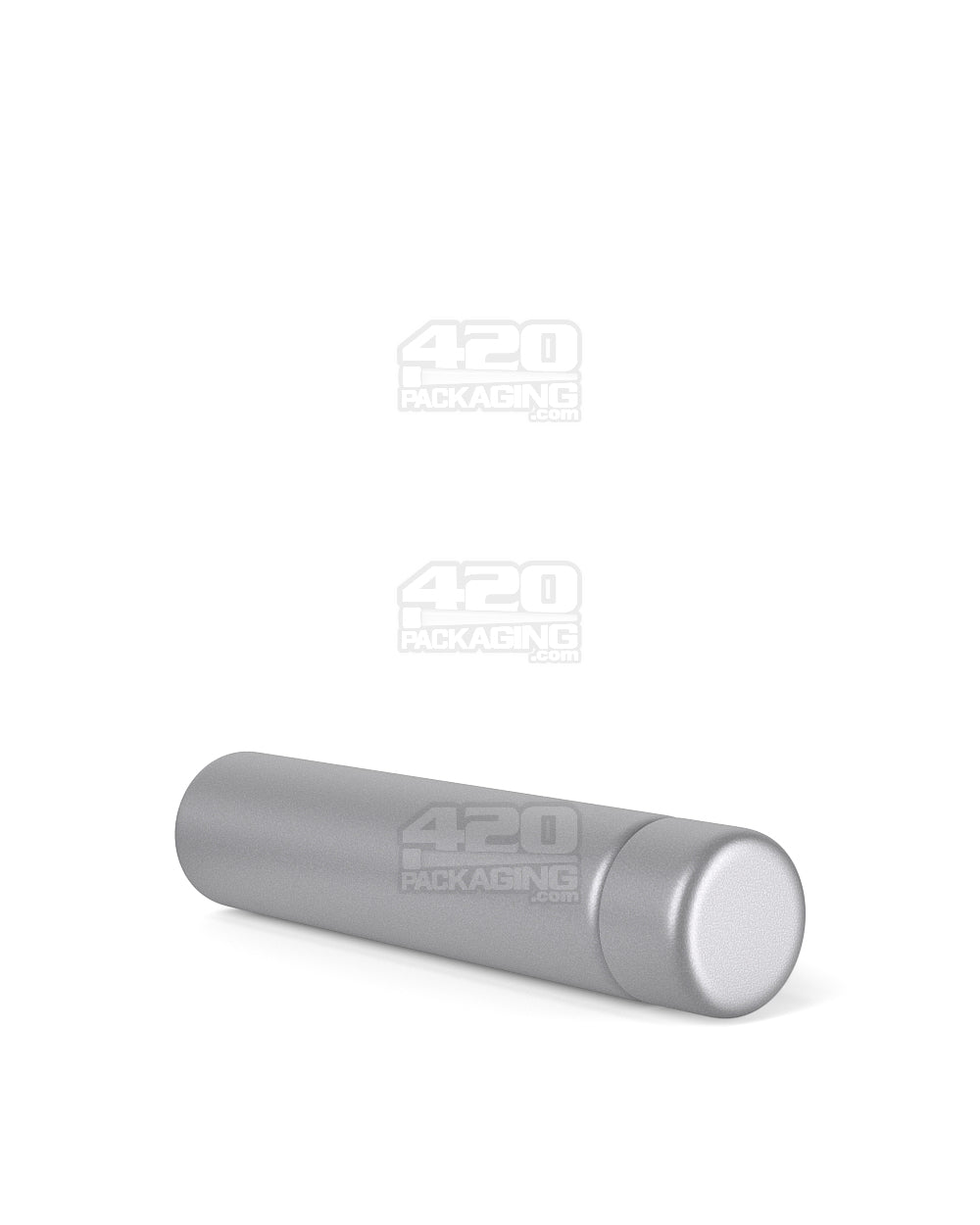 Child Resistant | Push Down and Turn Screw On Opaque Metal Pre-Roll Tubes w/ Cap | 95mm - Silver - 100 Count