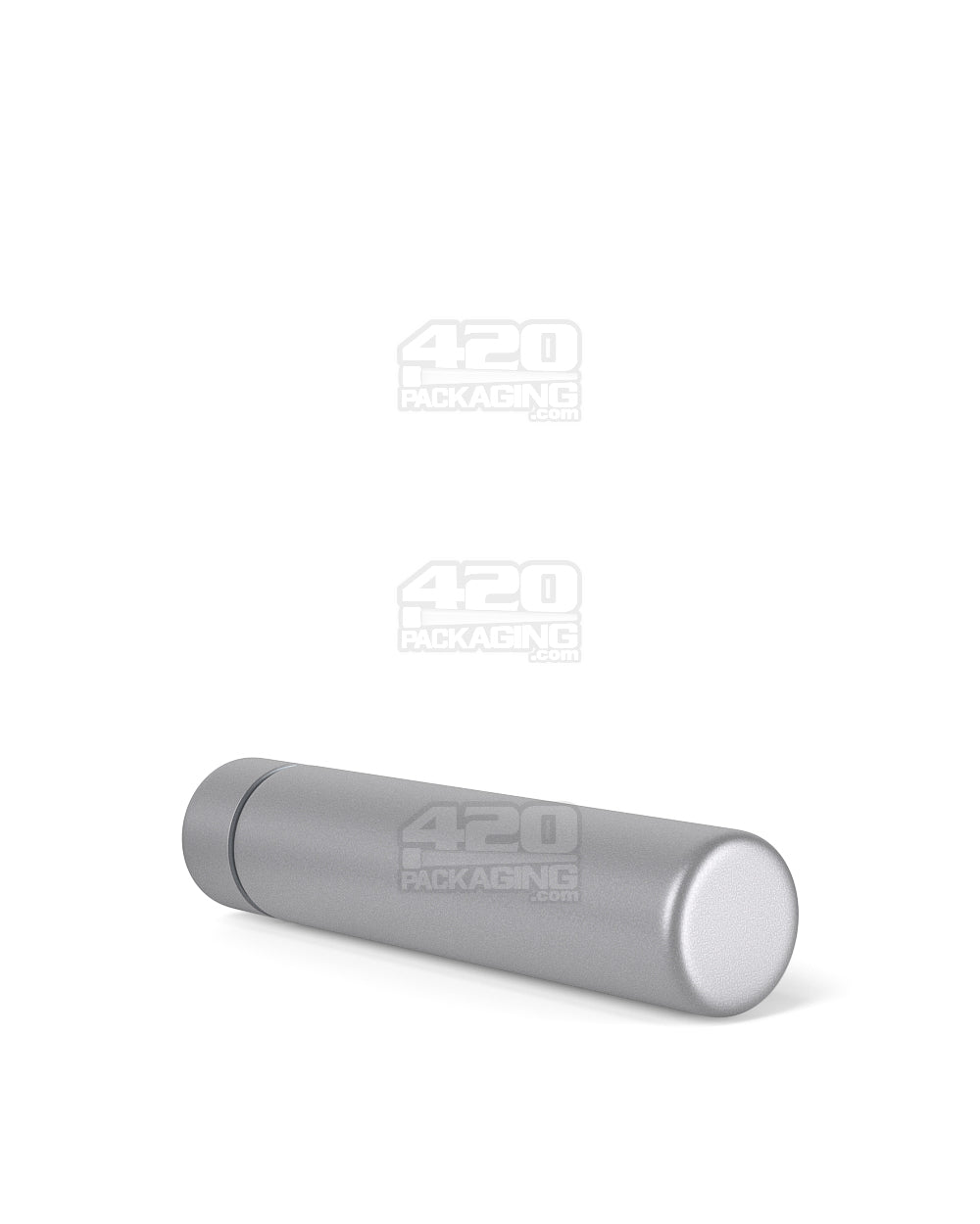 Child Resistant | Push Down and Turn Screw On Opaque Metal Pre-Roll Tubes w/ Cap | 95mm - Silver - 100 Count