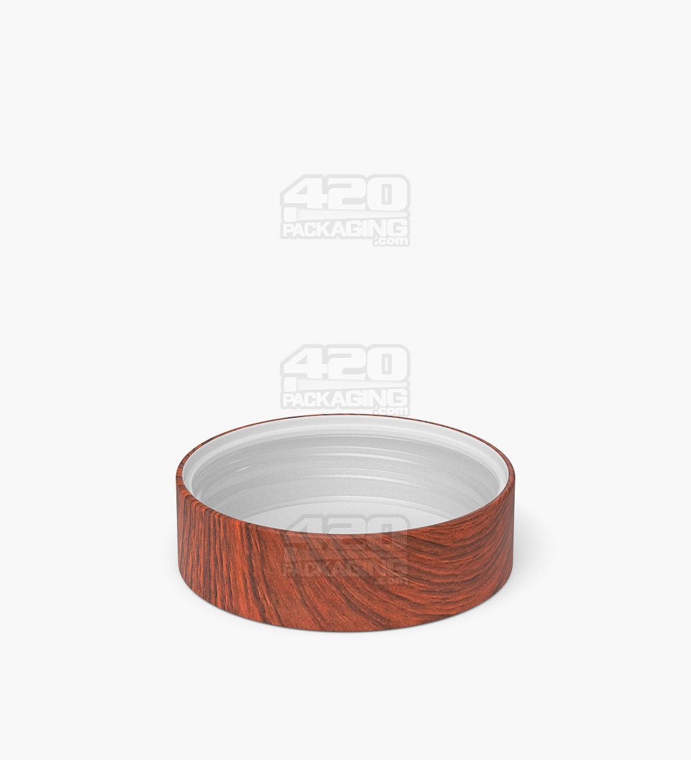 53mm Flat Push Down and Turn Plastic CR Caps with Foam Liner - Redwood - 120/Box - 4