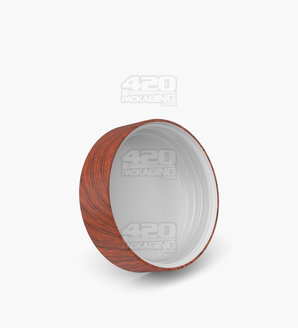 53mm Flat Push Down and Turn Plastic CR Caps with Foam Liner - Redwood - 120/Box - 2