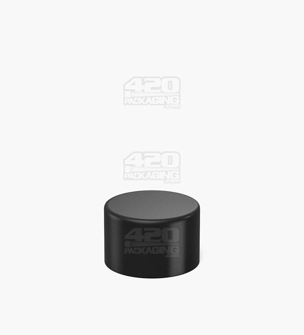 Child Resistant | Smooth Push Down & Turn Plastic Caps for Wide Body Glass PCR Tube | 28mm - Matte Black - 200 Count