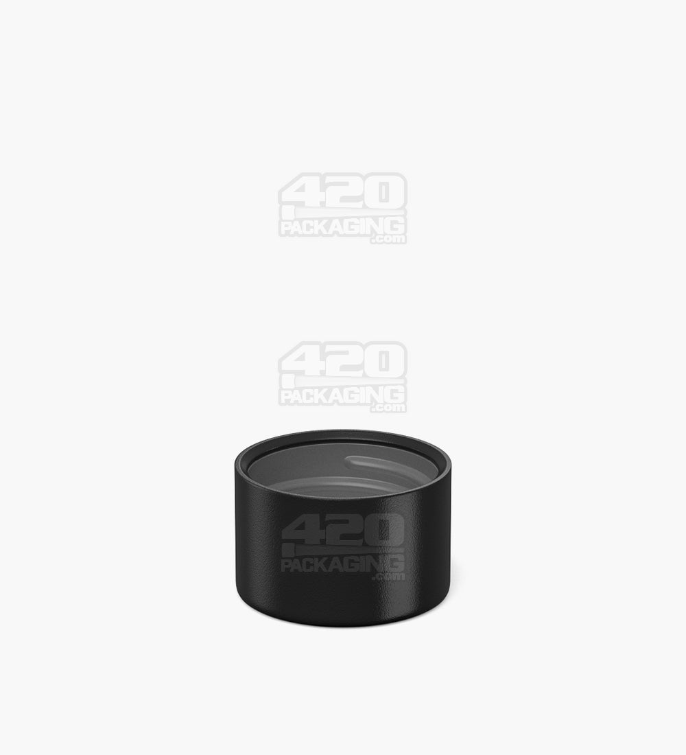 Child Resistant | Smooth Push Down & Turn Plastic Caps for Wide Body Glass PCR Tube | 28mm - Matte Black - 200 Count