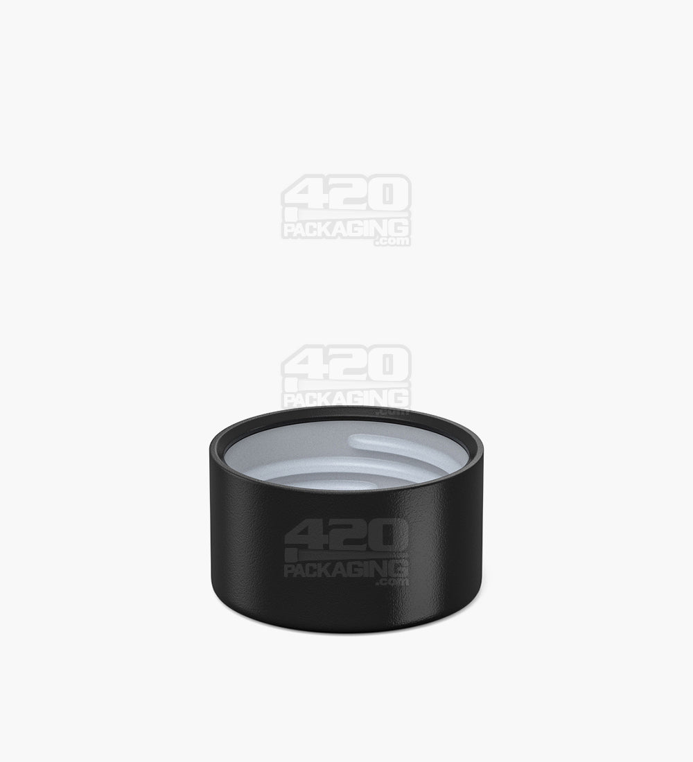Child Resistant | Smooth Push Down & Turn Plastic PCR Caps for Wide Body Glass Tube | 35mm - Matte Black - 200 Count