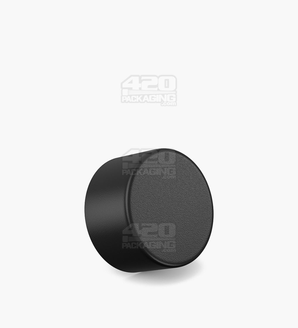 Child Resistant | Smooth Push Down & Turn Plastic PCR Caps for Wide Body Glass Tube | 35mm - Matte Black - 200 Count