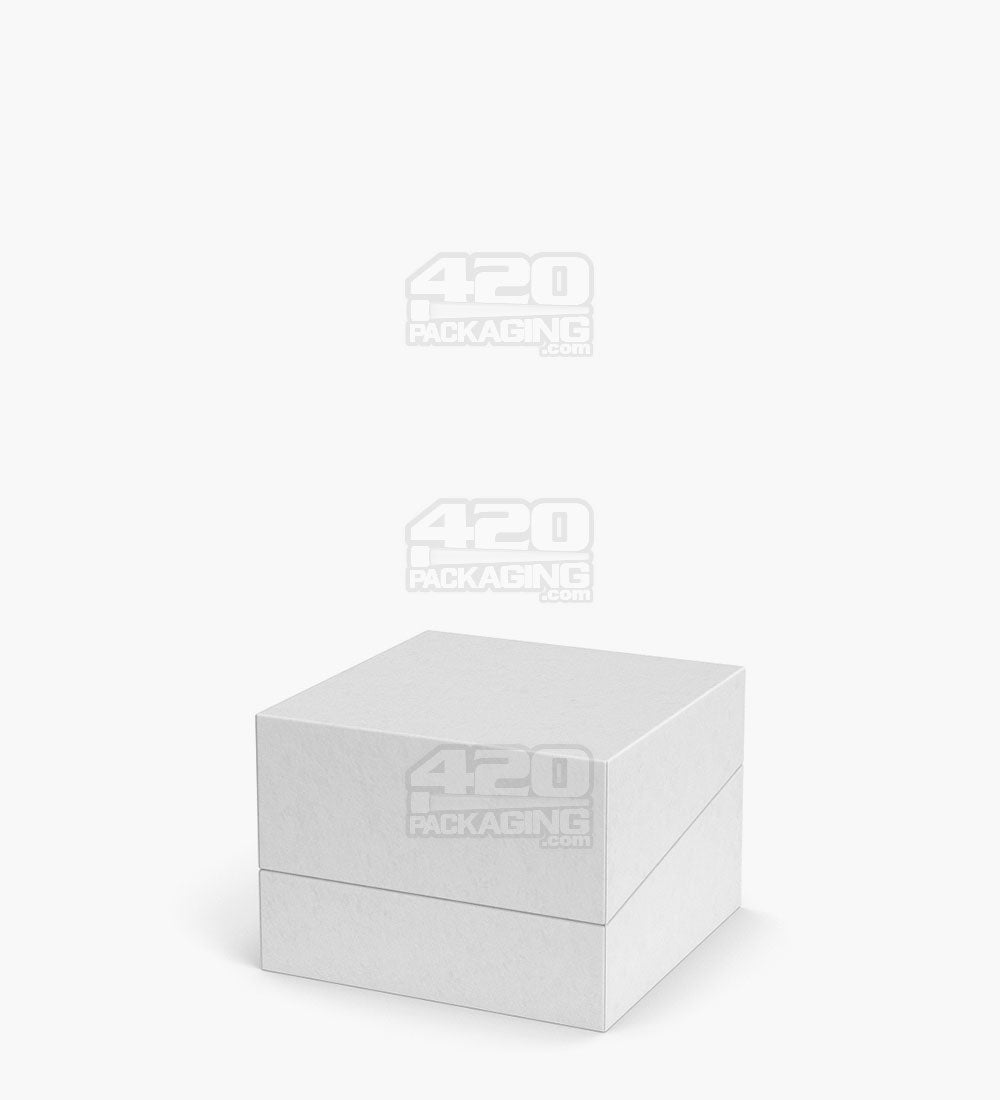 Child Resistant | 100% Recyclable Magnetic Round Concentrate Container Cardboard Box w/ Foam Interior | 35mm - White - 100 Count