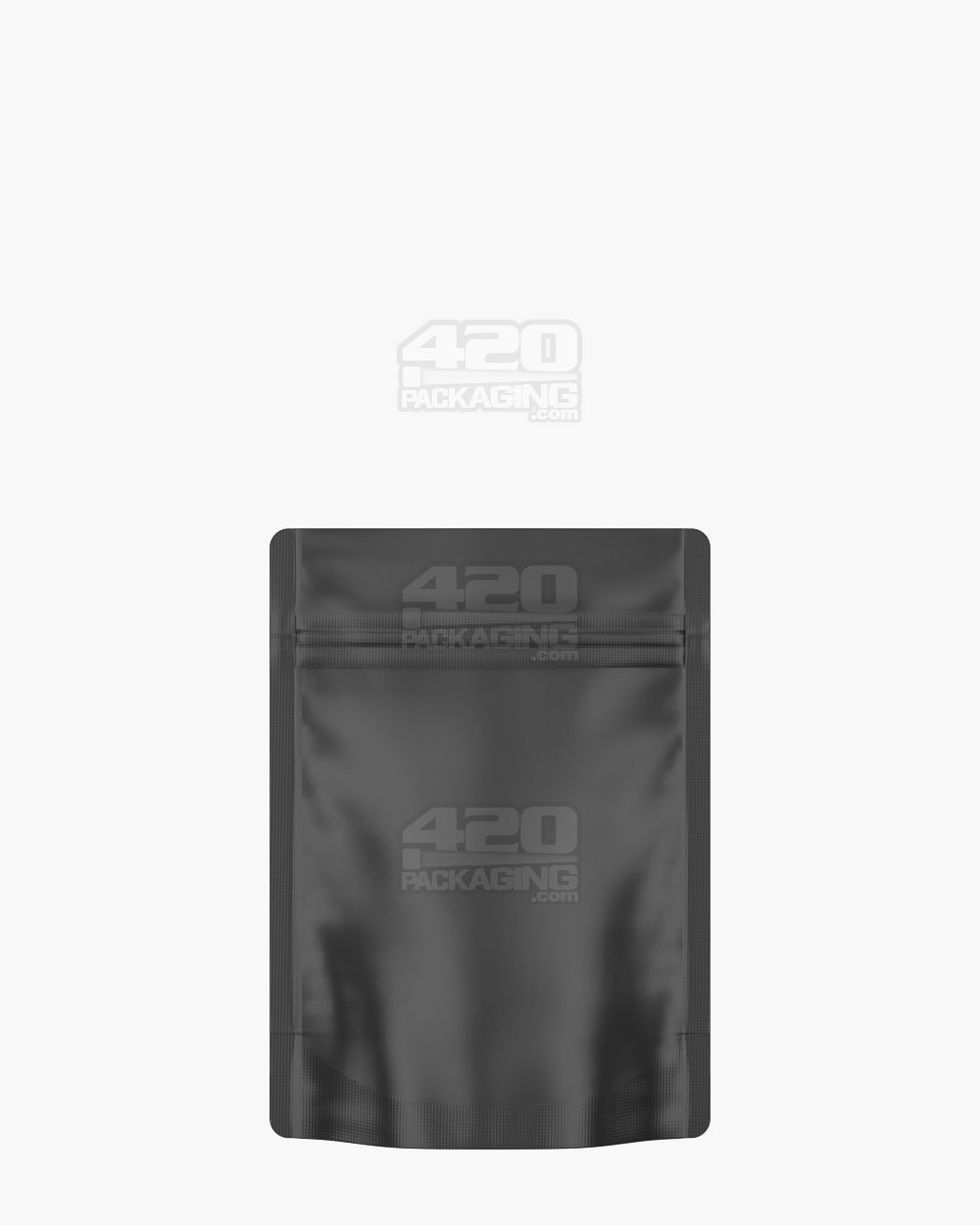 Tamper Evident | Matte Black PCR Mylar Bags (No Tear Notch) | 3.7in x 5in - 3.5g - 1000 Count