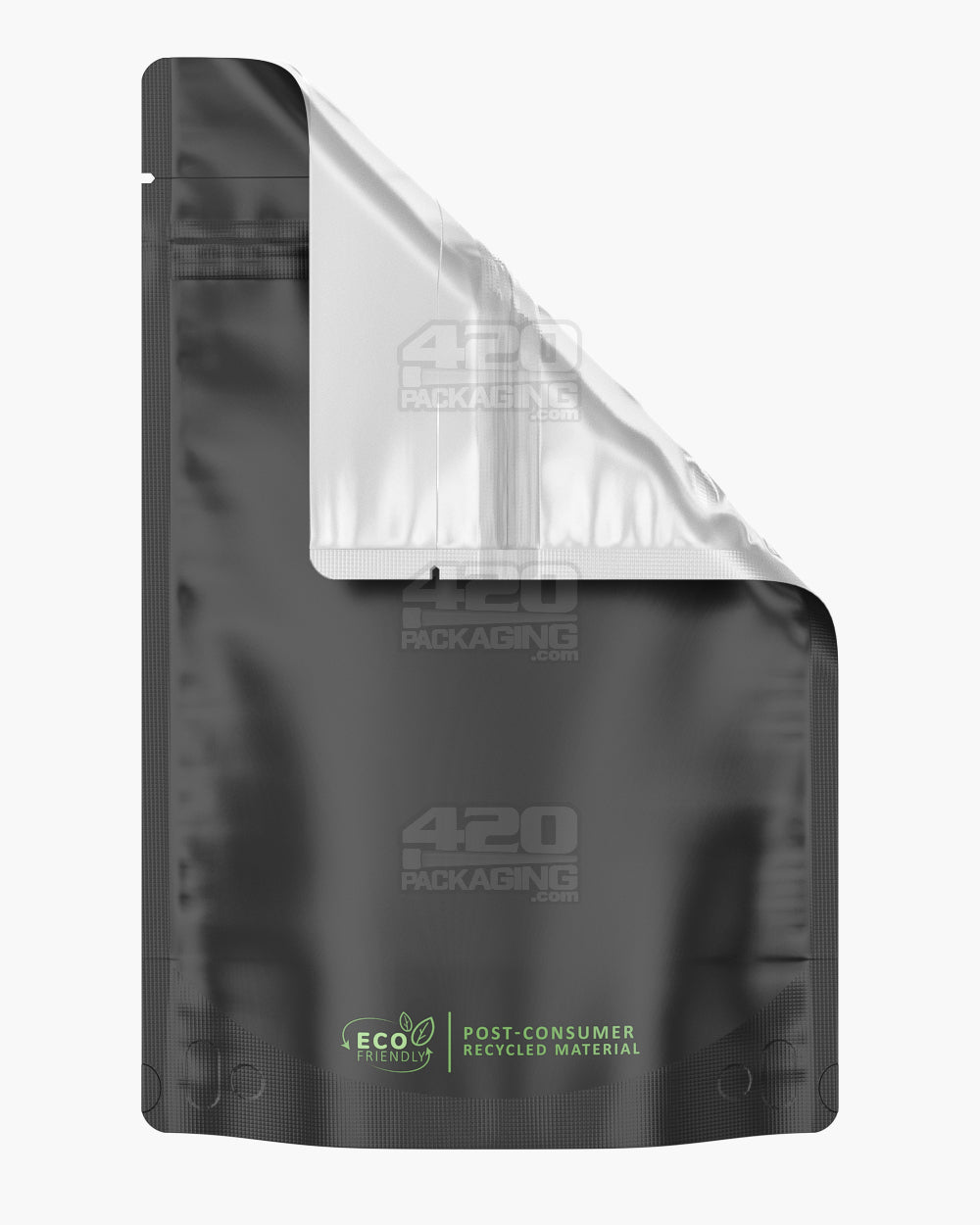 Tamper Evident | Matte Black Vista PCR Mylar Bags (Tear Notch) | 6in x 9.3in - 28g - 1000 Count