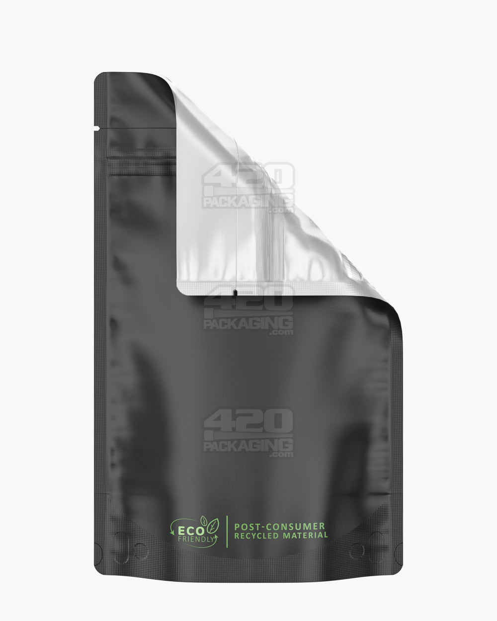 Matte-Black 5" x 8.1" PCR Vista Mylar Tamper Evident Bags (14 grams) 1000/Box - 1