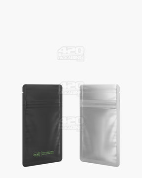 Matte-Black 3" x 4.5" PCR Vista Mylar Tamper Evident Bags w/ Tear Notch (1 gram) 1000/Box - 4