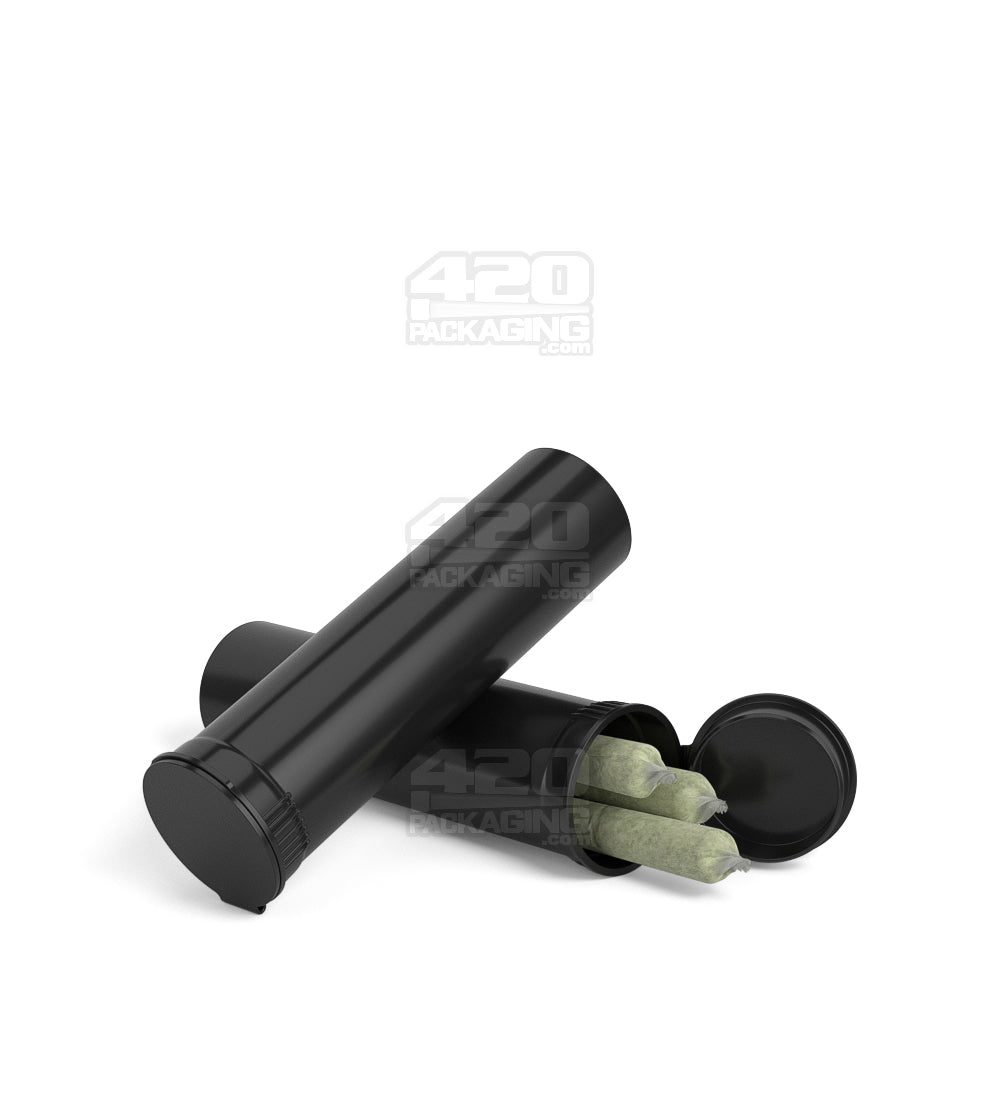 Child Resistant | Pop Top Opaque Plastic Pre-Roll TriTubes | 88mm - Black - 900 Count