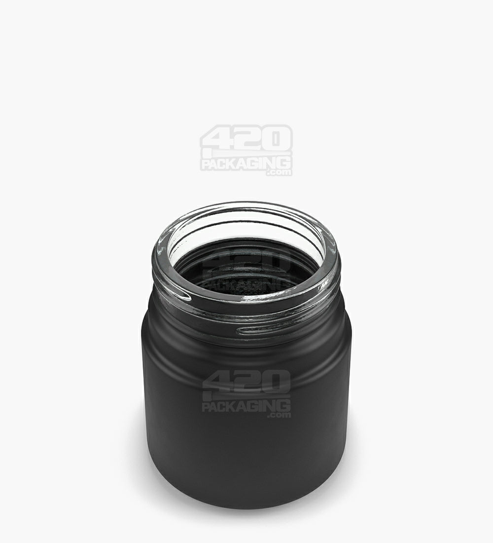 POLLEN GEAR | HiLine Straight Sided Matte Black Glass Jars | 52mm - 2.5oz - 72 Count
