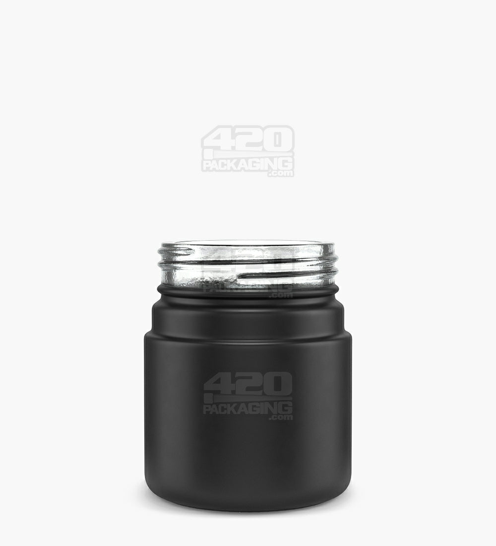 2.5oz Pollen Gear HiLine Straight Sided 52mm Matte Black Glass Jars 72/Box