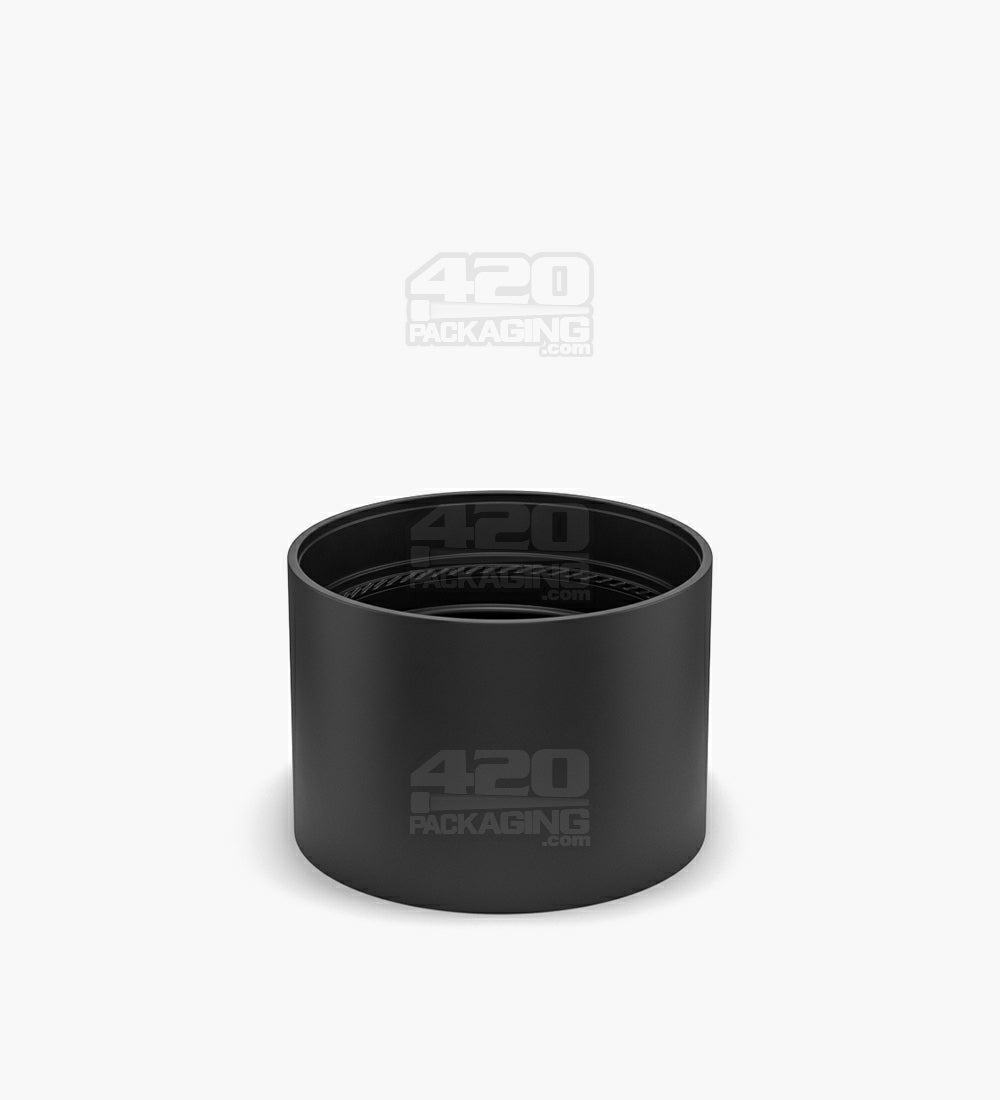 POLLEN GEAR | HiLine Child Resistant Smooth Push Down & Turn Plastic Scooped Caps w/ Foil Liner | 52mm - Matte Black - 72 Count
