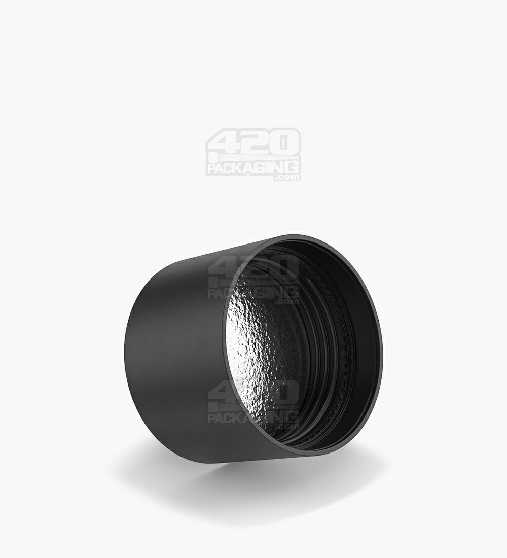 52mm Pollen Gear HiLine Push and Turn Child Resistant Plastic Scooped Caps With Foil Liner - Matte Black - 72/Box