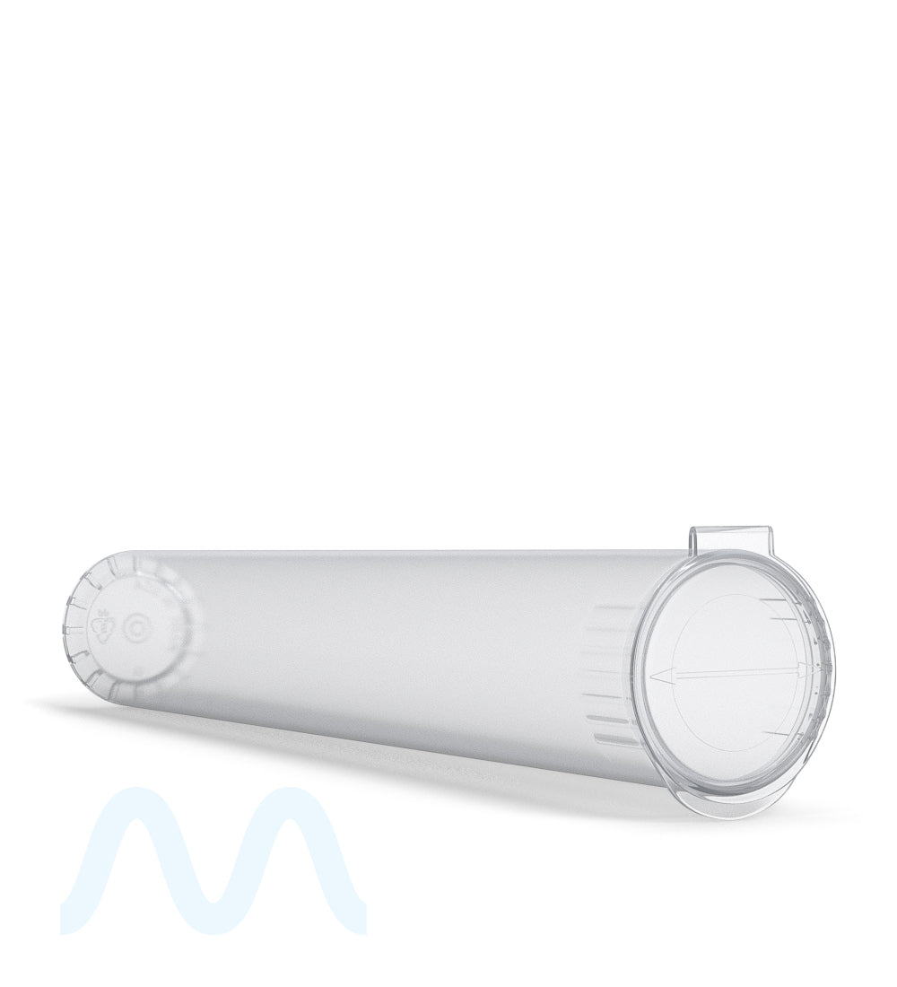 Child Resistant | King Size Pop Top Transparent Plastic USA Pre-Roll Tubes (Open) | 116mm - Clear - 1000 Count